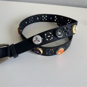Black Belt with Bottle Cap Accents